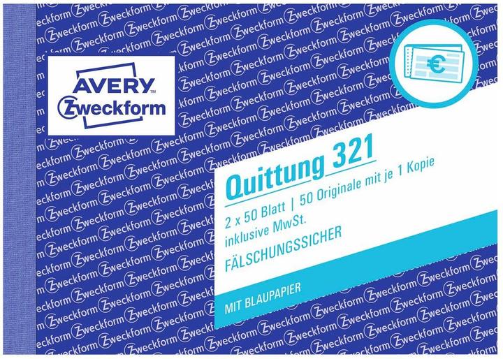 Actual product image Avery Receipt incl. VAT (50x)