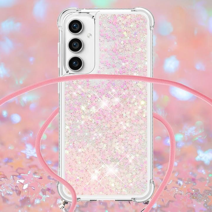 Immagine prodotto Cover-Discount Galaxy S23 FE - Cover glitterata con cordino rosa (Samsung Galaxy S23 FE)