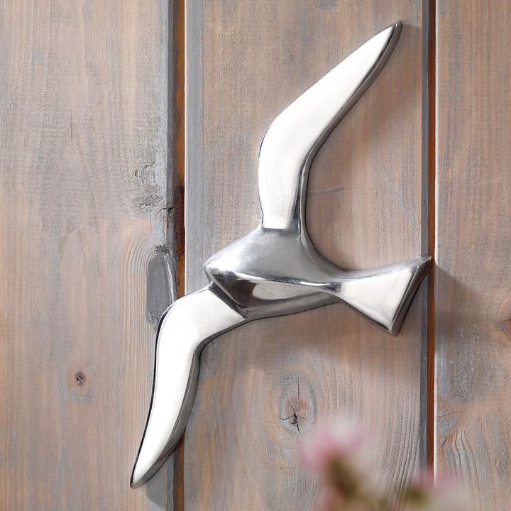 Image du produit FineBuy Décoration murale mouette aluminium 30 cm