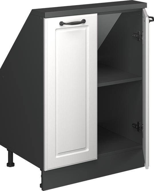 Produktbild Vichy Dachschrägenschrank Rion, Anthrazit/Weiss Landhaus, mit 2 Türen (46 x 60 x 81.60 cm)