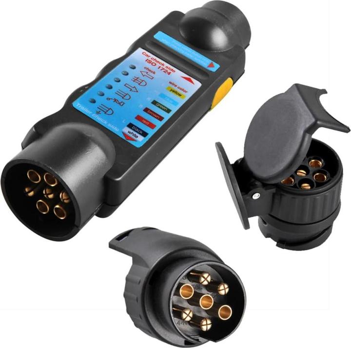 Actual product image ProPlus Plug tester 7-pole set with 2 adapters in blister pack
