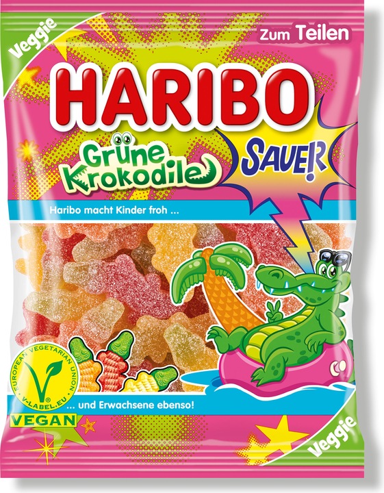 Immagine prodotto Haribo Gumdrops Veggie Green Crocodiles 175 g (1 pz., 175 g)