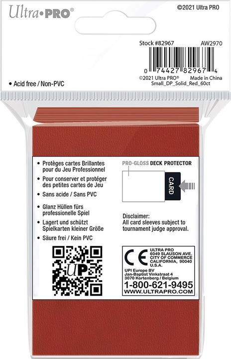 Immagine prodotto Ultra Pro Red Deck Protector piccolo