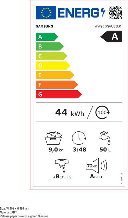 Energie-Label Samsung WW6400D (9 kg, Links)
