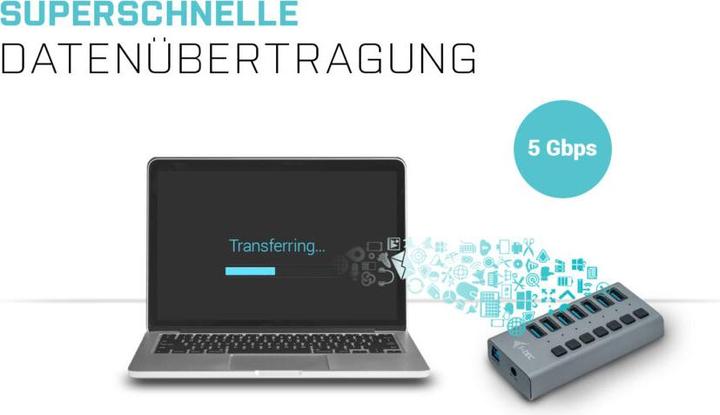 Produktbild i-tec U3CHARGEHUB7 (USB-B, 7 Ports)