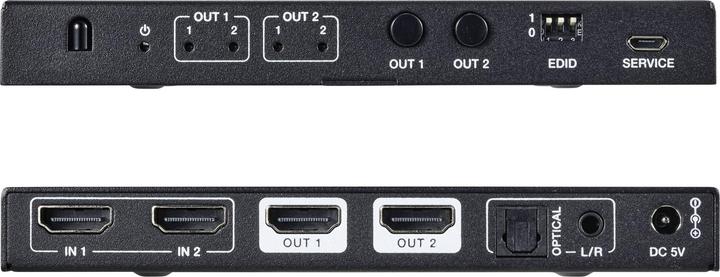 Actual product image SpeaKa Professional SP-11571776 2+2 port HDMI matrix switch Ultra HD-capable 7680 x 4320 pixels Black