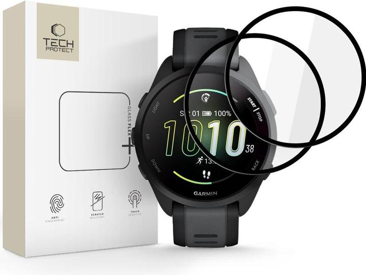 Produktbild Hofi Tech-Protect Glass Flex+ 2er-Pack Hybridglas für Garmin Forerunner 165 - Schwarz