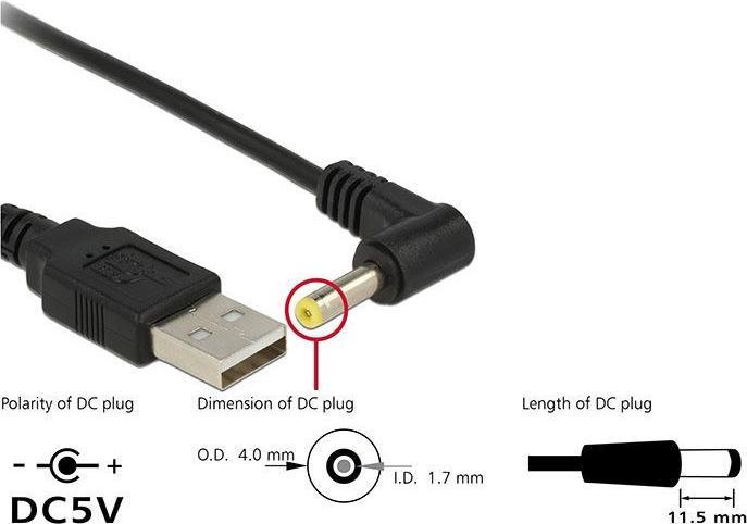 Actual product image Delock USB2.0 power cable A-5VOLT (1.50 m)