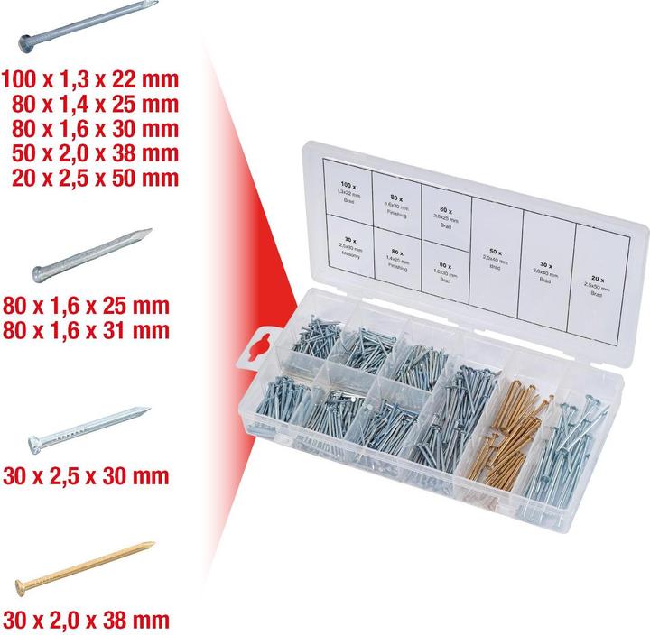 Produktbild KS Tools Sortiment Nägel,550-tlg.