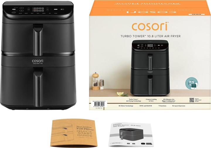 Actual product image Cosori CAF-DC121-ADER Doppel-Heissluftfritteuse