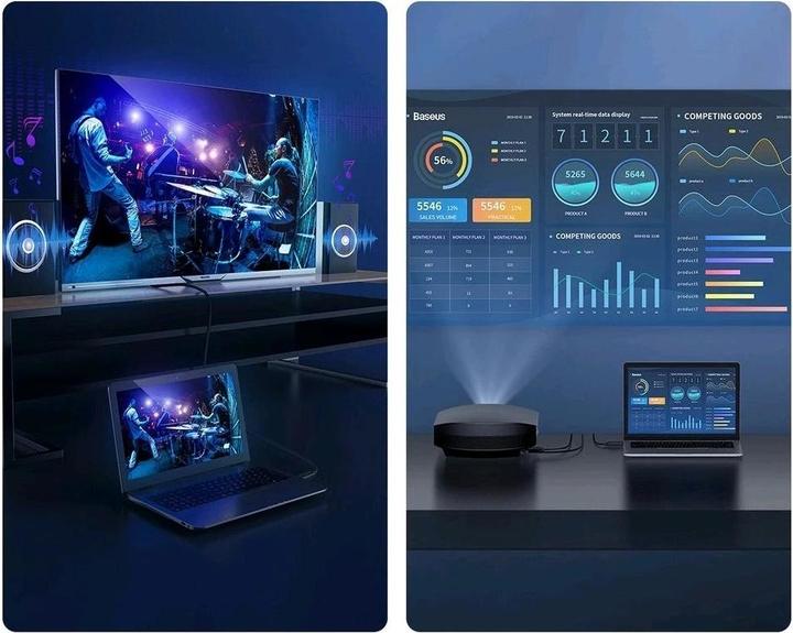 Produktbild Baseus high definition Series HDMI To HDMI Adapter Cable 8m Black (8 m, HDMI, 2.0)