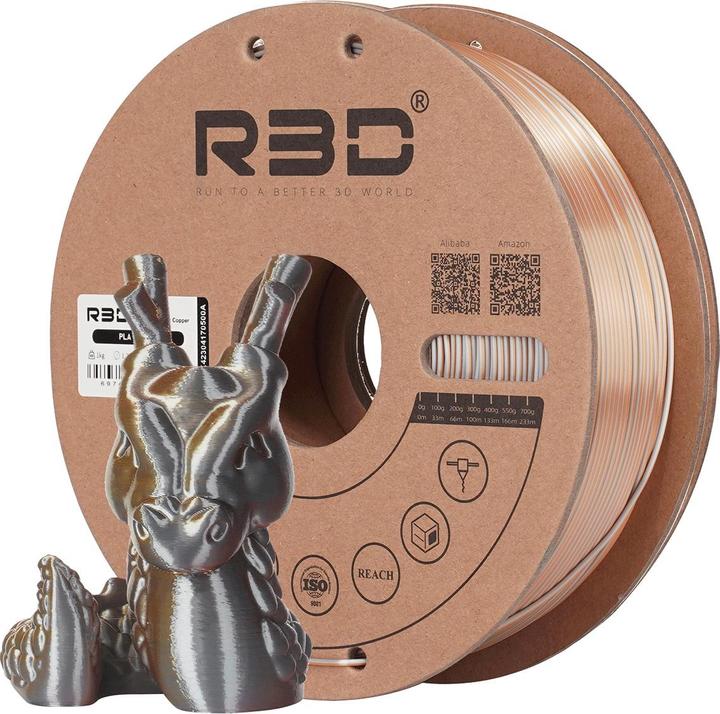Produktbild R3D eSilk Mystic-PLA Gold-Silber-Kupfer Filament 1.75mm 1Kg (PLA, 1.75 mm, 1000 g)