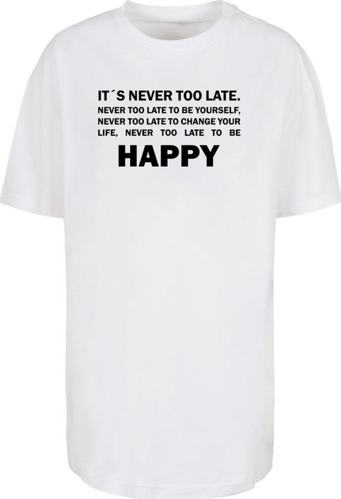 Produktbild Merchcode Ladies Never Too Late Oversized Boyfriend Tee - 111851 (M)