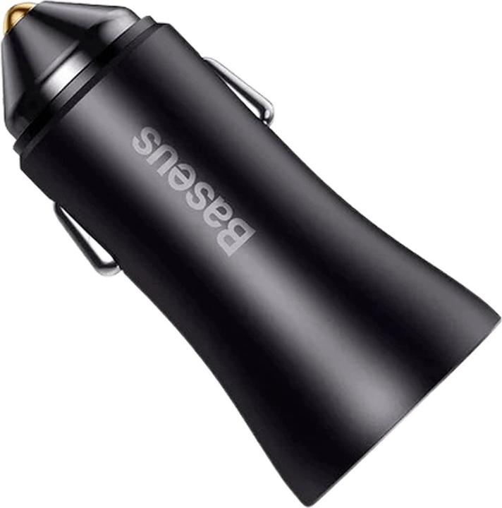 Actual product image Baseus Golden Contactor Max car charger, USB + USB-C, 60W (gray)