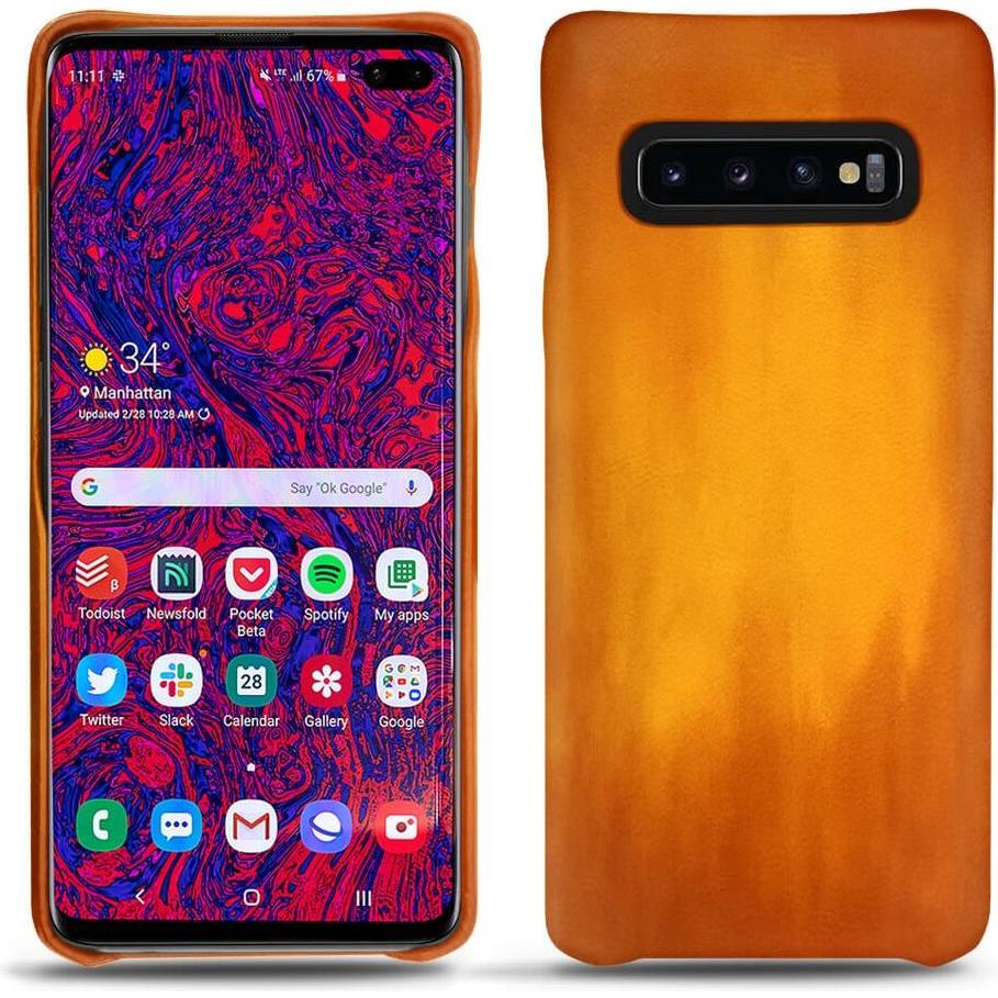 Noreve Lederschutzhülle (Samsung Galaxy S10 5G), Smartphone Hülle, Orange