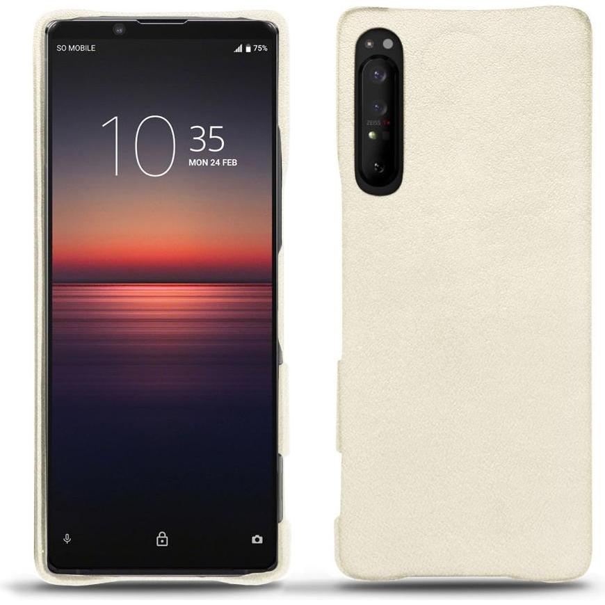 Noreve Lederschutzhülle (Sony Xperia 1 II), Smartphone Hülle, Weiss