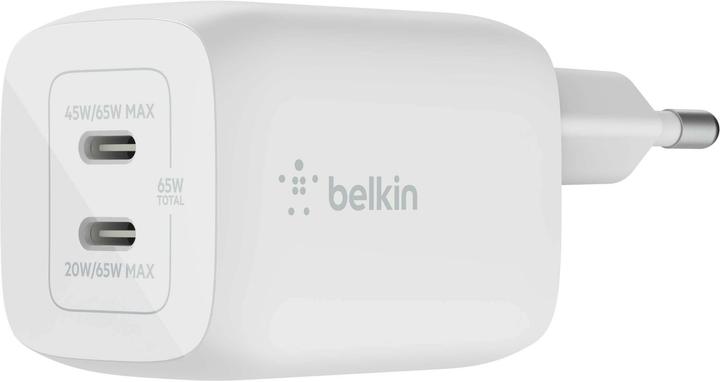Actual product image Belkin Dual USB-C GaN Ladegerät mit Power Deliver und PPS Technologie inkl. 2 Meter USB-C Kabel (65 W)