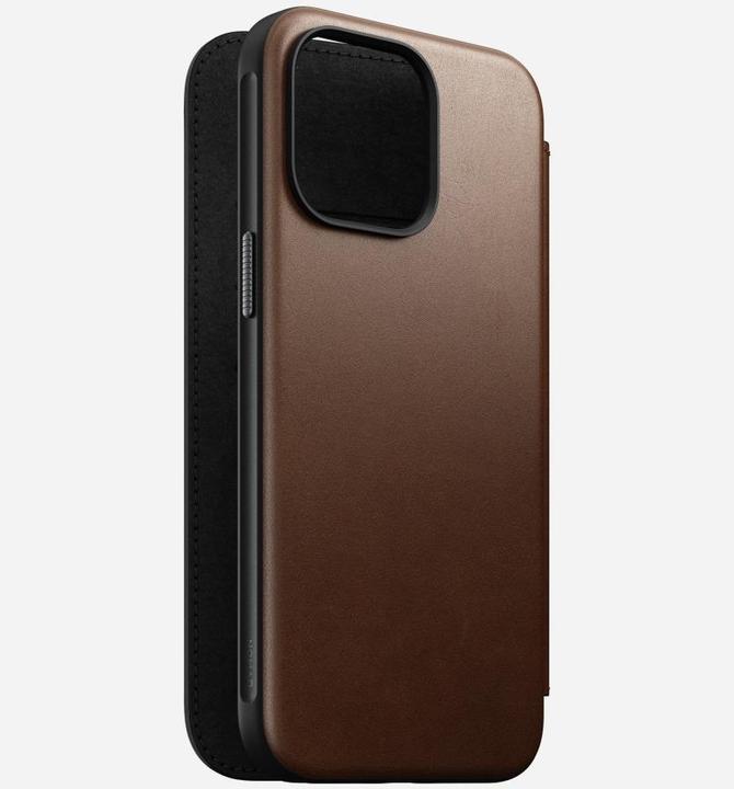 Produktbild Nomad Book Cover Modern Leather Folio iPhone 15 Pro Max Braun (Apple iPhone 15 Pro Max)
