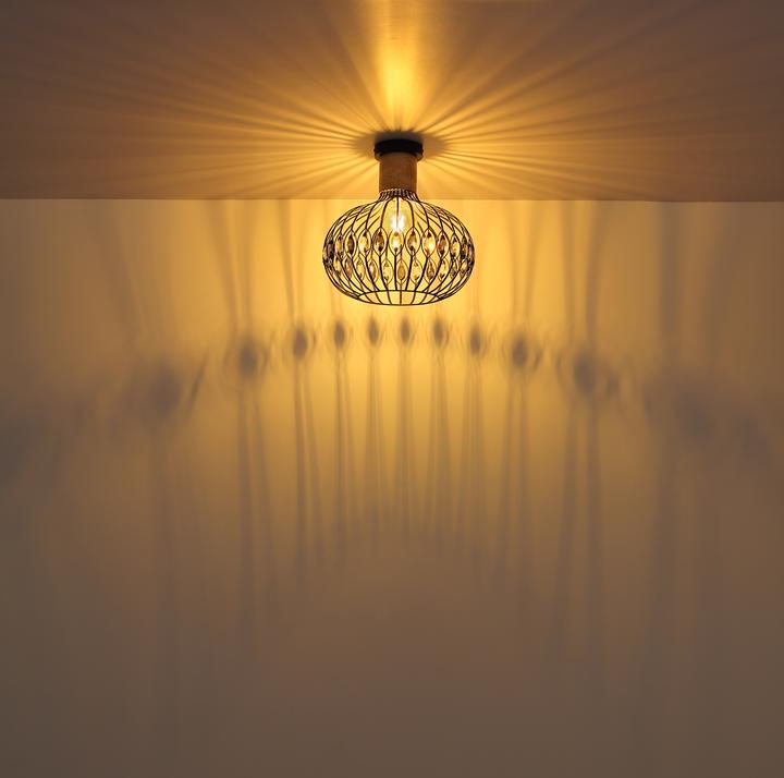 Image du produit Globo Dorthy E27 Deckenleuchte 40W Schwarz Matt, Metall Ø38cm 15778D (E27)