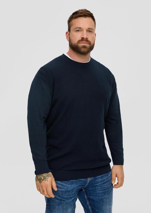 Produktbild s.Oliver Strickpullover Strickpullover mit Waffelpiqué-Muster (3XL)