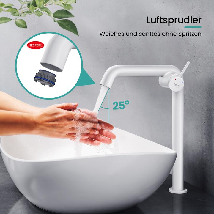 Produktbild Emke Wasserhahn Bad Messing Keramikkartusche Luftsprudler Waschtischarmatur Mischbatterie einfache Instal
