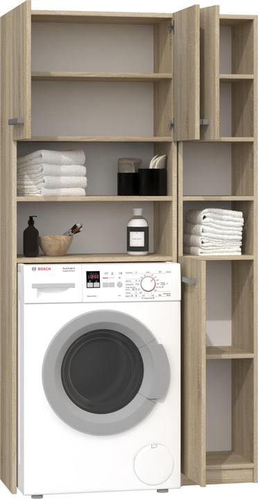 Produktbild Topeshop ZESTAW MARPOL SON Aufbewahrungsschrank für Badezimmer Eiche (96 x 30 x 183 cm)