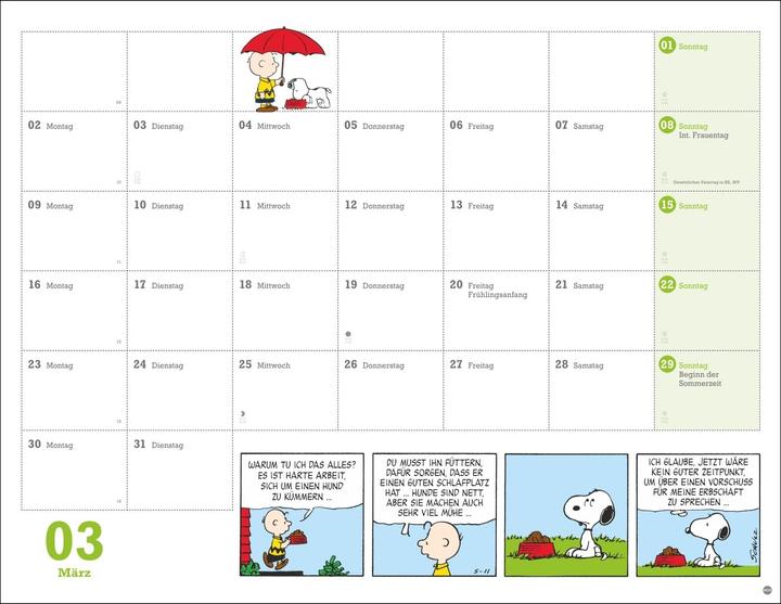 Produktbild Peanuts Monatsplaner 2026 (44 x 34 cm, Harter Einband, Deutsch)