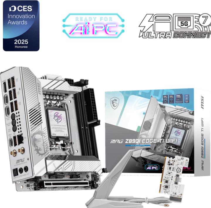 Productafbeelding MSI MPG Z890I EDGE TI WIFI (LGA 1851, Intel Z890, Mini-ITX)