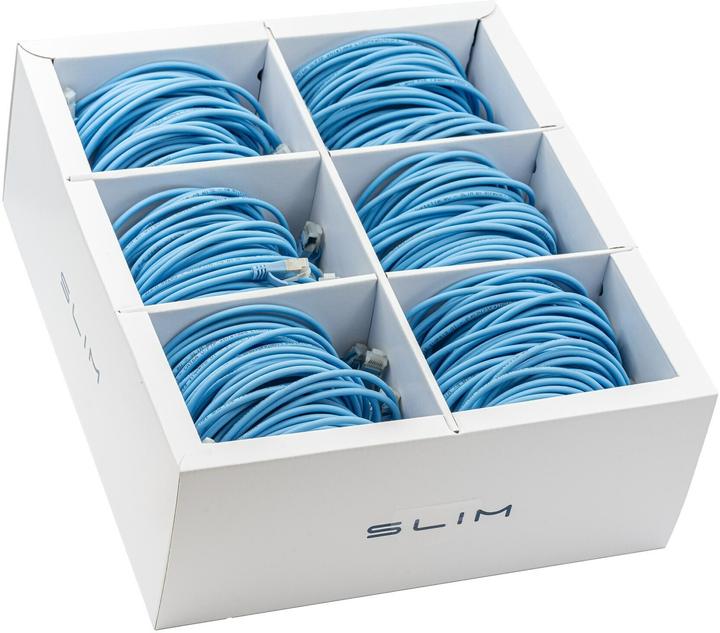 Actual product image SLIM Slimpatch cable RJ-45, Cat 6A, U/FTP, 2 m, blue, 60-pack (U/FTP, CAT6a, 2 m)