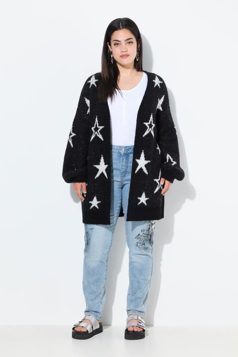 Image du produit Angel of Style Cardigan long motif étoiles, coupe ouverte, manches longues ballon (56)