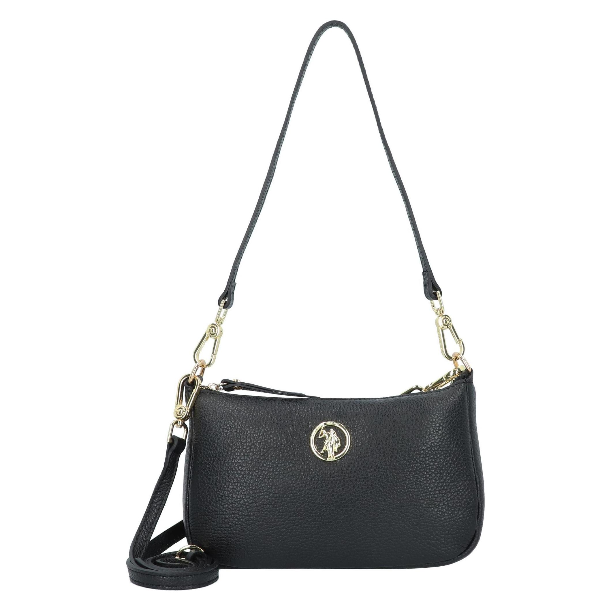 U.S. Polo, Handtasche, Arlington Schultertasche Leder 24 Cm, Schwarz