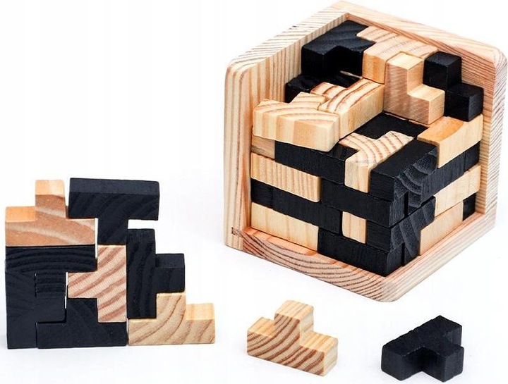 Produktbild JTI IQ Holzpuzzle, 3D - Würfel - Schwarz (1 Teile)