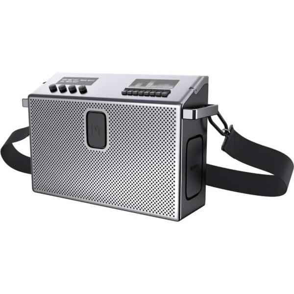 Mondo by Defunc Large Bluetooth Speaker, Metal Gray (8 h), Bluetooth Lautsprecher, Grau