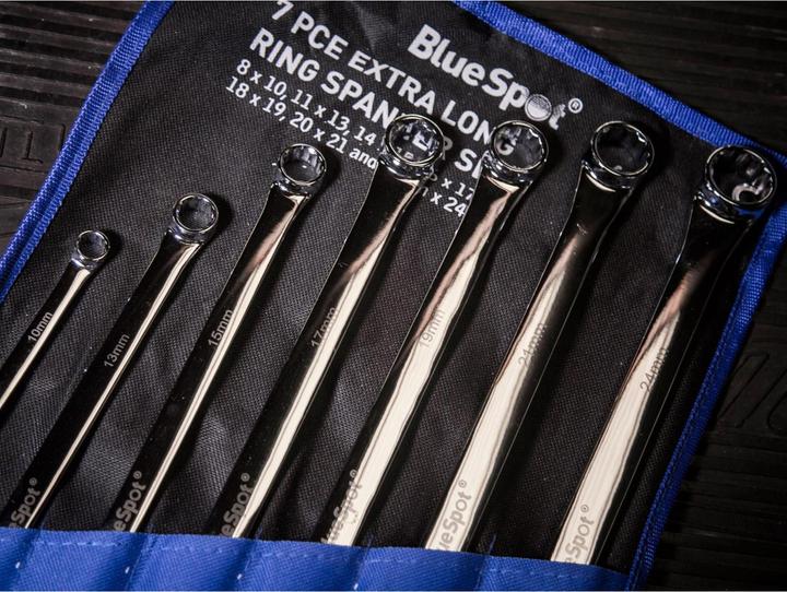 Actual product image BlueSpot Tools Extra Long Ring Spanner Set, 7 Piece