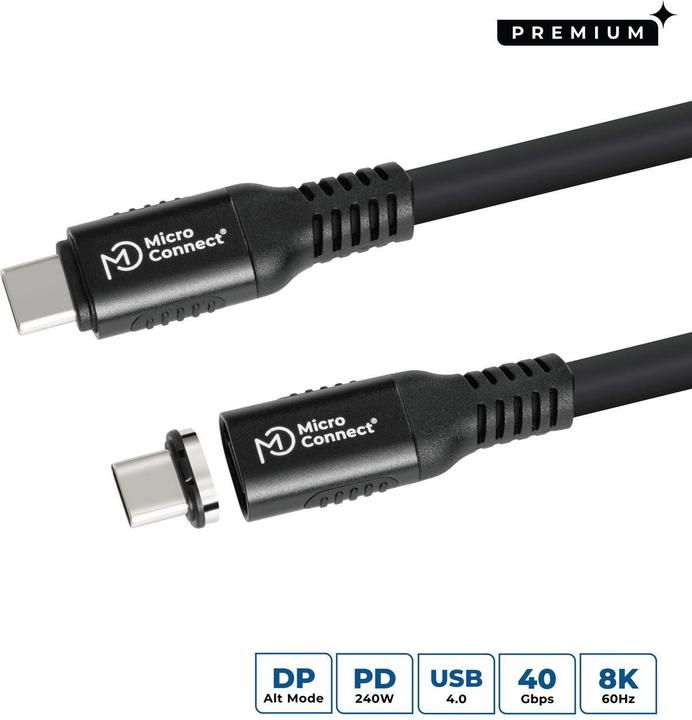 Produktbild MicroConnect Premium USB4 liquid silicone (0.50 m, 240 W)