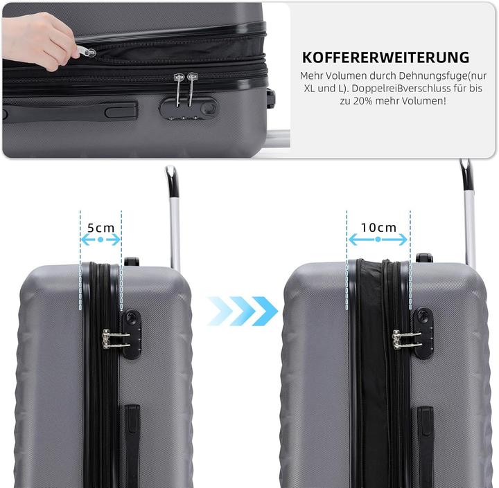 Actual product image Beibye Hartschalen-Kofferset mit Zwillingsrollen (115 l)