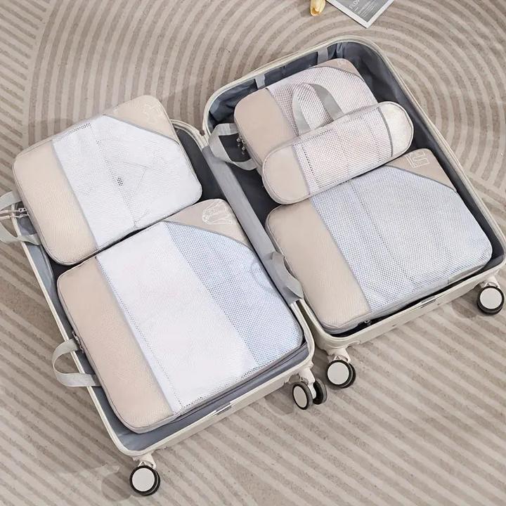 Actual product image Only-Bags.Store Travel Compression Storage Bag Set with Mesh, 8-piece, ideal for travelling, camping and