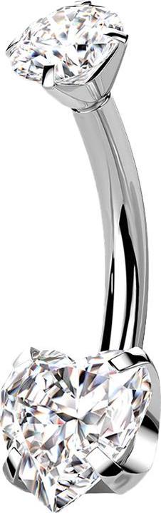 Actual product image Hollywood Body Jewelry Banana silver with crystal and crystal heart silver (Titanium)