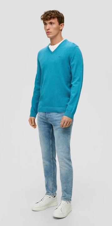 Produktbild s.Oliver Strickpullover Strickpullover mit Logo-Stickerei (3XL)