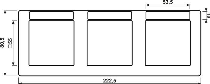 Actual product image JUNG Frame, triple horizontal, spray-di. window AS 5830 BF INA W