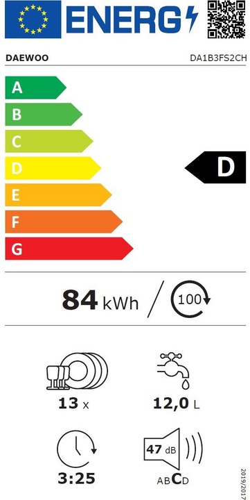 Label énergétique Daewoo DA1B3FS2CH