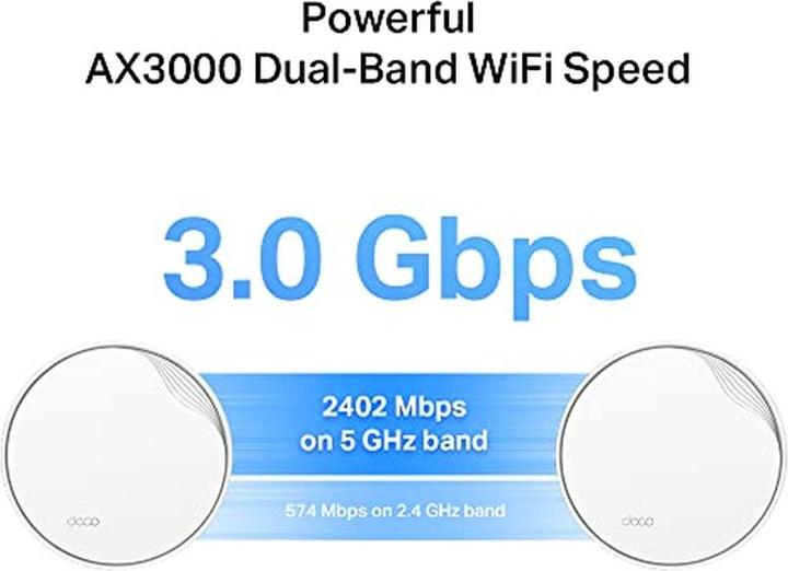 Immagine prodotto TP-Link (DECO X50-POE) Sistema AX3000 Dual Band Wireless Mesh Wi-Fi 6 con PoE, unità singola, LAN 2.5G