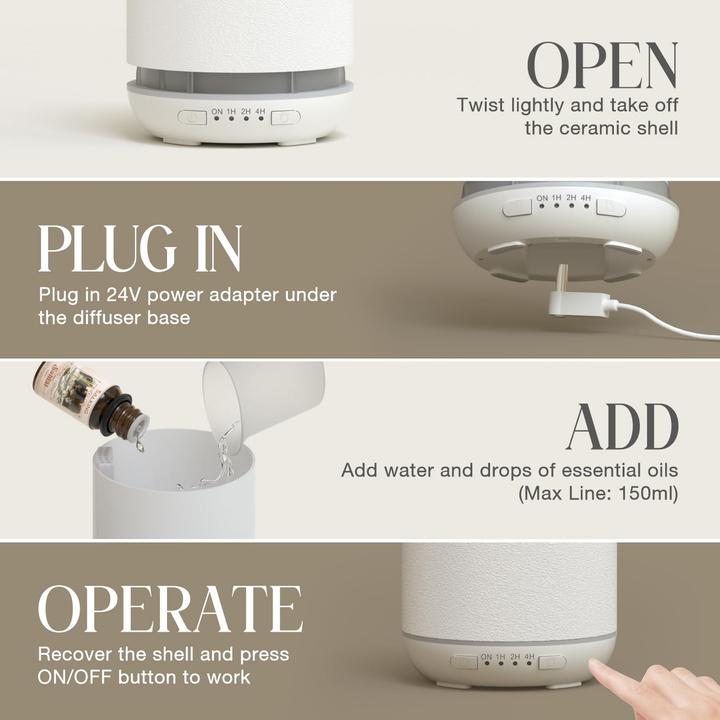 Produktbild Fellhof Keramik Aroma Diffuser für ätherische Öle (200 ml)