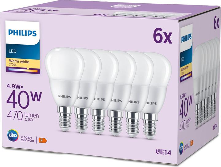 Actual product image Philips Led lamp (E14, 4.90 W, 470 lm, 6 x, F)