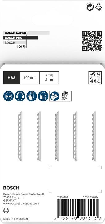Actual product image Bosch Professional Zubehör PRO Alu T127D jigsaw blade, 100 mm, 5 pcs.