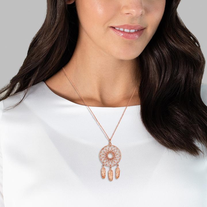 Actual product image Glanzstücke München Ladies feather sterling silver rose gold 70.0 cm - 8244 (Sterling Silver, 70 cm)