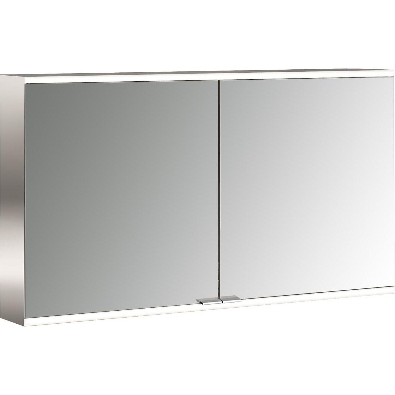 Emco, Spiegelschrank, prime 2 Facelift Lichtspiegelschrank, 1200 mm, 2 Türen, mit verspiegelten Seitenwänden, Aufpu