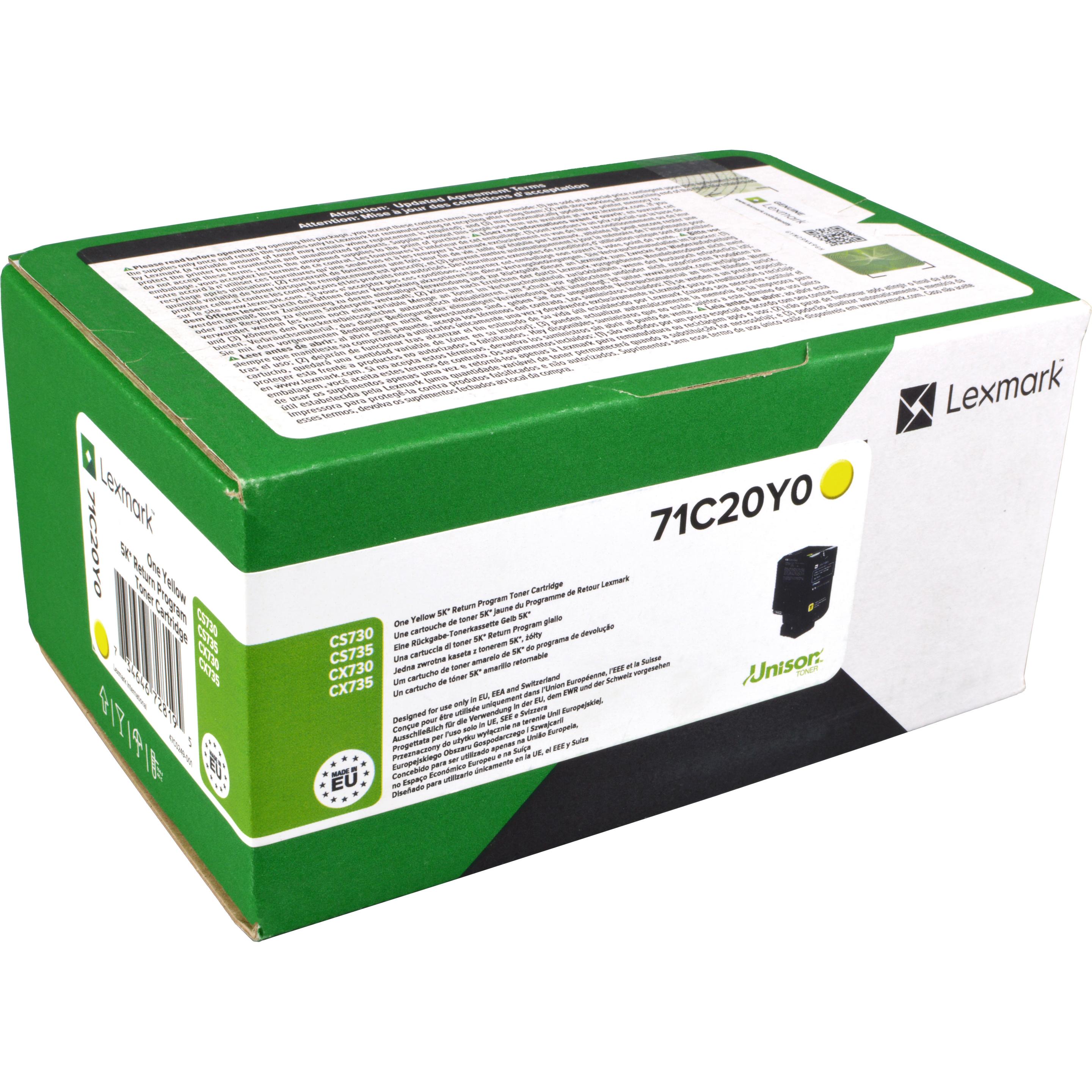 Thumbnail - Lexmark, Toner, CS/X73x low Rtn 5K Cartridge (Y)