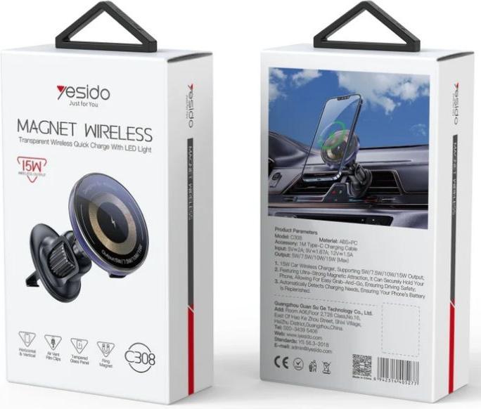 Produktbild Yesido 15W Air Outlet Car MagSafe Magnetic Wireless Charging Holder