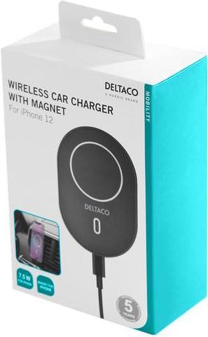 Immagine prodotto Deltaco Caricatore wireless per auto con magnete (15 W)
